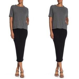 Go Couture women's Basic knit Maxi Skirt size M in black $98